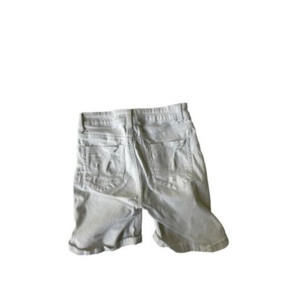 Indigo Rein Sz 7 High Rise Short Shorts White Raw Hem Cuffed Stretch Distressed - Picture 9 of 9